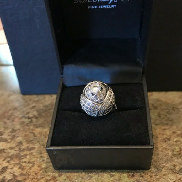 Rose Accent Sterling Statement Ring - Picture 7 of 7